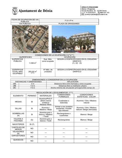 Ficha De Ocupacion De Via Publica Fovp