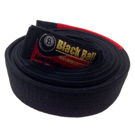 Faixa Black Ball Jiu Jitsu Preta Ponta Vermelha Submarino