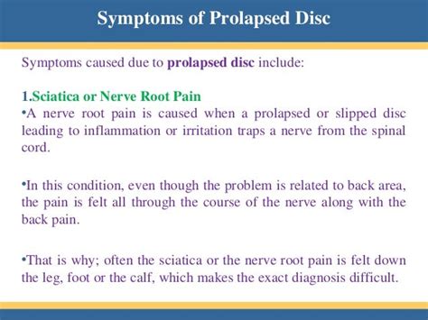 Symptoms and treatment for prolapsed disc