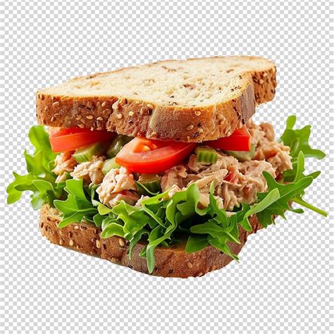 Premium PSD Homemade Tuna Salad Sandwich Isolated On Transaparent