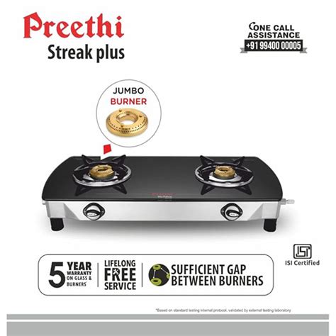 Buy Preethi Streak 2 Burner Jumbo With Bati Gas Stove Vasanth And Co