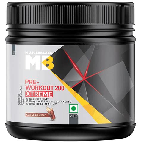 Muscleblaze Mb Pre Workout 200 Xtreme Powder Rola Cola Buy Jar Of 200