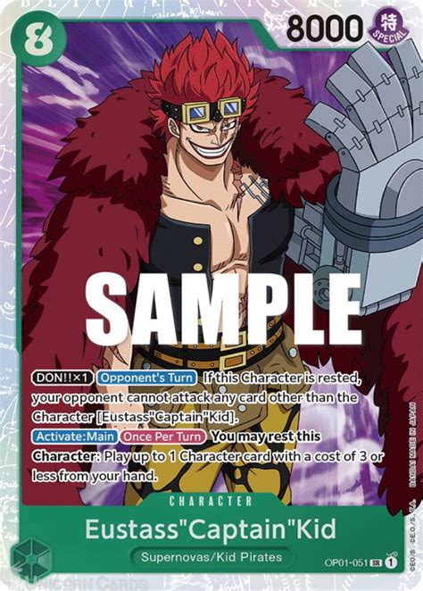 OP01 051 Eustass Captain Kid Super Rare English One Piece TCG Card