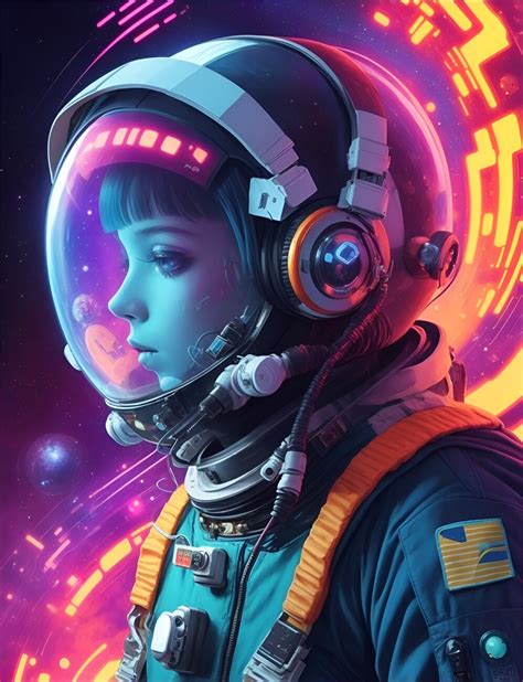 Wall Art Print Scifi Neon Cyberpunk Girl Europosters