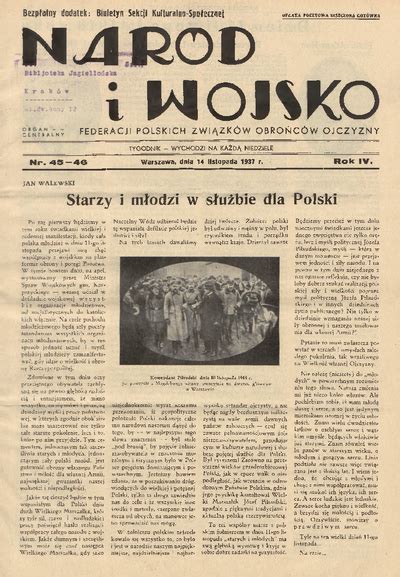 Nar D I Wojsko Centralny Organ Federacji Polskich Zwi Zk W Obro C W