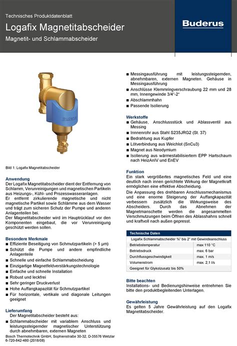 Buderus Schlammabscheider Magnetitabscheider Mit Isolierung Isoliert
