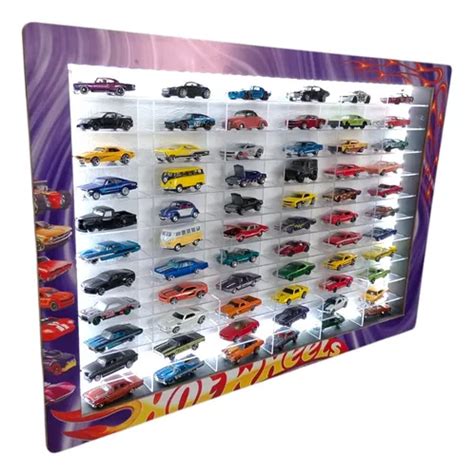 Porta Hot Wheels P 66 Carrinhos Mdf Adesivado Estante Led Parcelamento Sem Juros