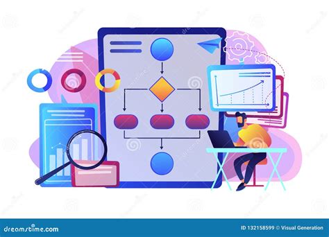 Business Process Automation Bpa Concept Vector Illustration Stock