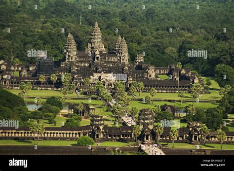 Angkor Wat Temple Complexe Vue A Rienne Siem Reap Cambodge Plus