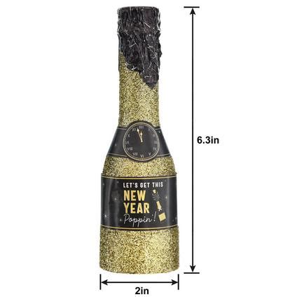 Glitter New Year's Eve Bottle Confetti Poppers, 4ct | Party City