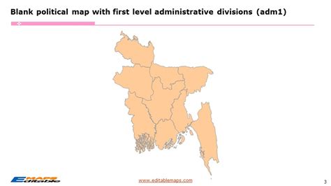 Bangladesh Map with 8 Divisions and 64 Districts - Editable PowerPoint Maps