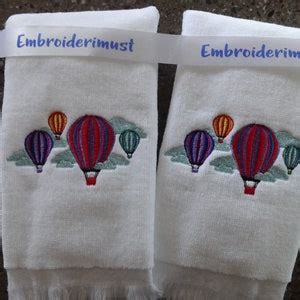 Hot Air Balloon Fingertip Towel Spring Or Summer Guest Bathroom Towel Housewarming Gift For
