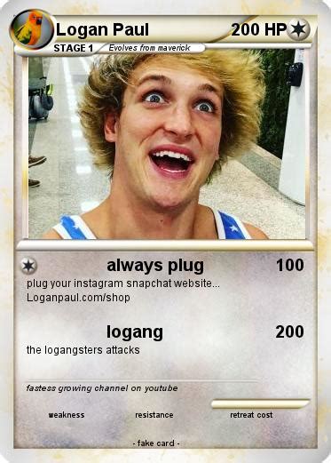 Pokémon Logan Paul 3 3 - always plug - My Pokemon Card