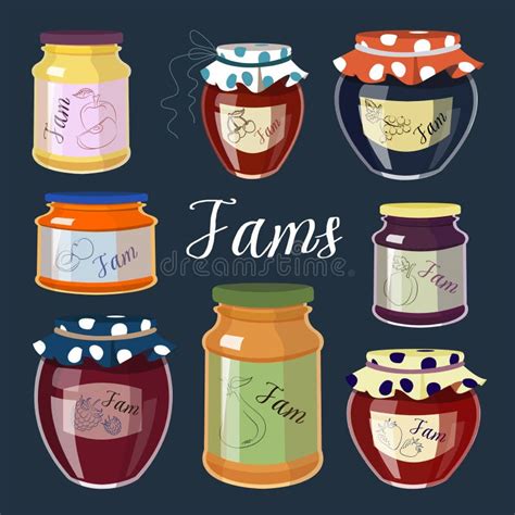 Fruit Jam Set Stock Vector Illustration Of Fruit Collection 76415029