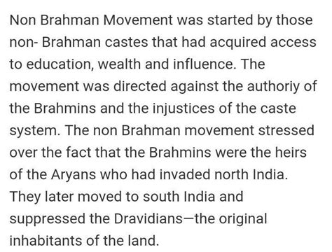 Explain Non Brahmin Movement Plz Answer It Will Be Like Brainly In