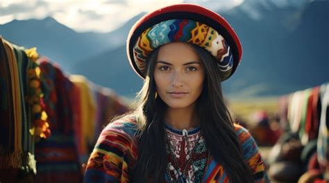 Premium Photo A Peruvian Woman In Andean Attire