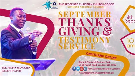 RCCG SUNDAY SERVICE SEPTEMBER THANKSGIVING AND TESTIMONY SERVICE