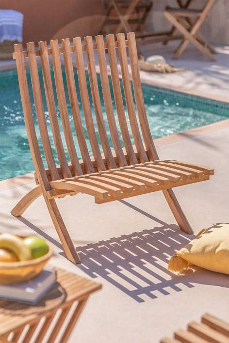 Teakhouten Inklapbare Tuinset Met Ronde Tafel En 2 Stoelen Pira SKLUM