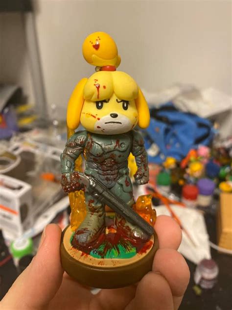 Fan Art: DOOM Slayer Isabelle amiibo – NintendoSoup