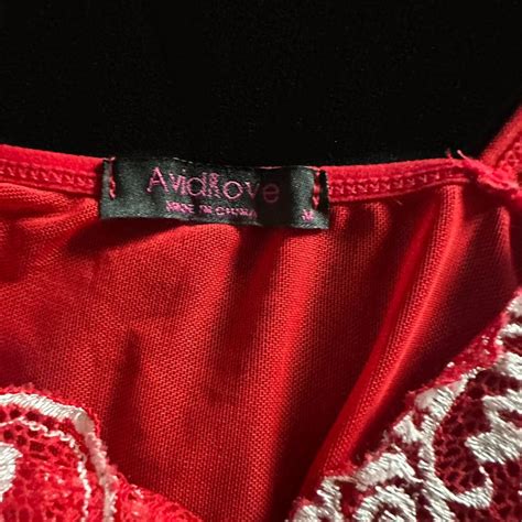 Red Lace Babydoll Lingerie Top Size Depop