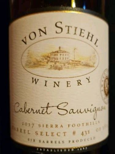 Von Stiehl Barrel Select 431 Cabernet Sauvignon Vivino US