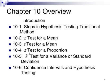 Chapter 10 Hypothesis Testing Ppt Download