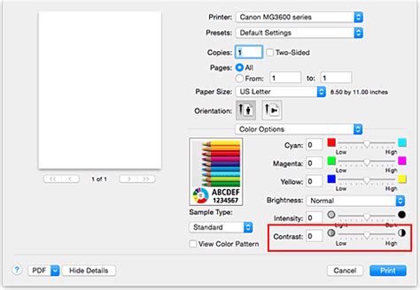 Canon PIXMA Manuals MG3600 Series Adjusting Contrast