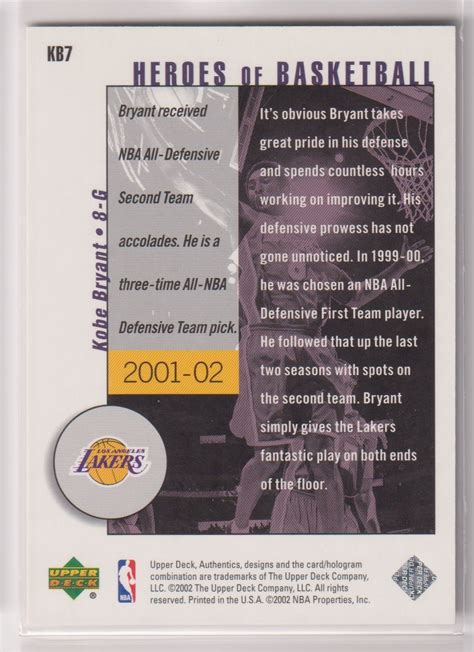 Yahoo オークション NBA KOBE BRYANT 2002 03 UPPER DECK UD Authent