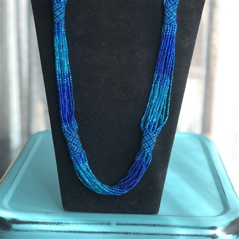 Multi Strand Seed Bead Necklace Etsy