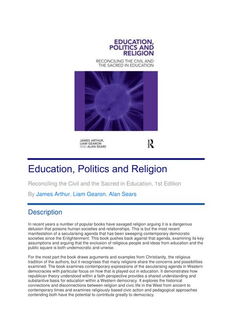 (PDF) Education, Politics and Religion