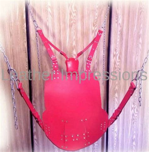 100 Geniune Leather Red Swing Gay Sex Sling Bdsm Swing Etsy