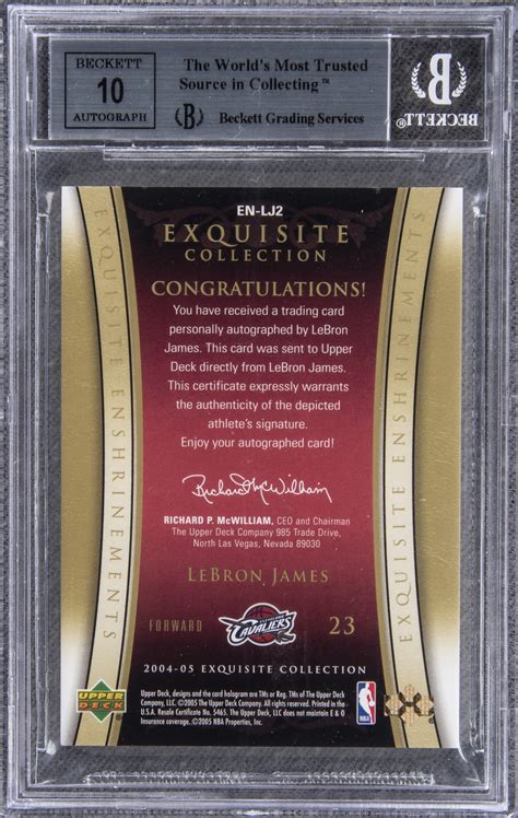 Lot Detail 2004 05 Ud Exquisite Collection Enshrinements Autographs