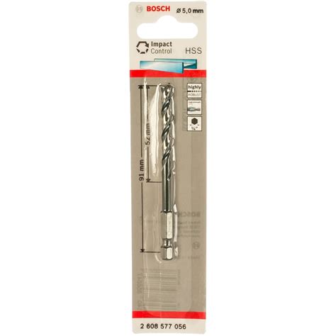 Сверло по металлу Impact Control (5х91 мм; HEX) Bosch 2608577056 ...