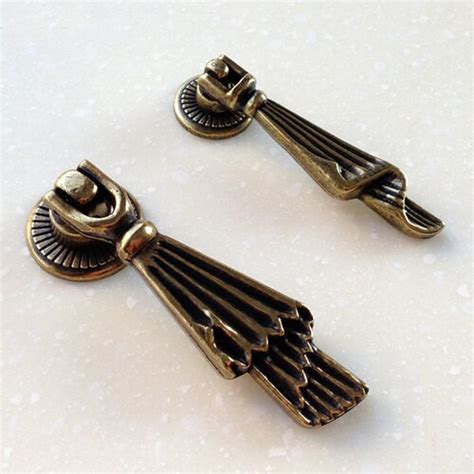 Antique Bronze Dresser Drawer Pull Handles Knob Metal Drop Etsy