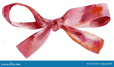 Watercolor Red Bow Beautiful Great Design For Any Purposes Stock