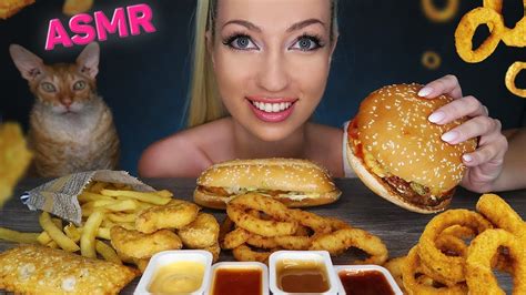 ASMR Burger King Onion Rings CHICKEN NUGGETS WHOPPER CHEESY