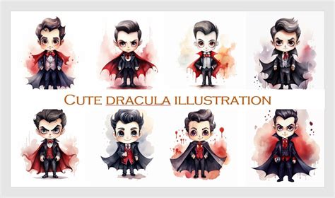 Cute Dracula Illustration Graphic by La Rosna · Creative Fabrica