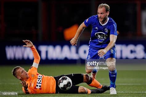 Kevin Visser Of Fc Volendam Niek Vossebelt Of Almere City During The