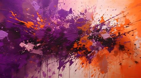 Premium AI Image | An orange and purple painting with purple paint and ...