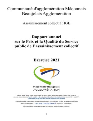 Remplissable En Ligne Rapport Annuel Sur Le Prix Et La Qualit Des