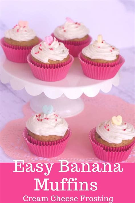 Easy Banana Muffins Recipe w/ Chocolate Chips & Cream Cheese Frosting