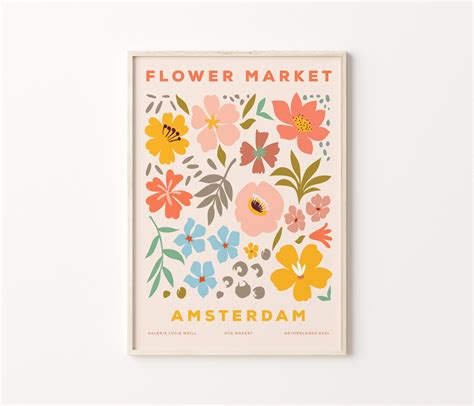 Flower Market Poster Flower Market Prints Digital Download Etsy