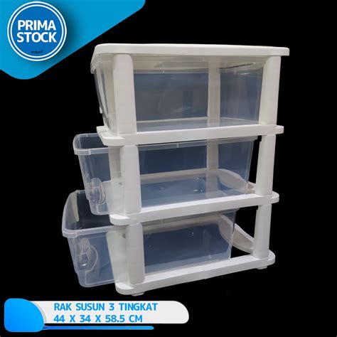 Jual Lemari Laci Plastik Drawer Cabinet Rak Susun Transparan