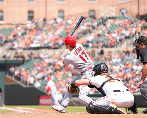 大谷翔平10号 松井秀喜氏次ぐ5度目の2桁弾 ウェルズの外角球を豪快に右中間席へ Mlb写真ニュース 日刊スポーツ