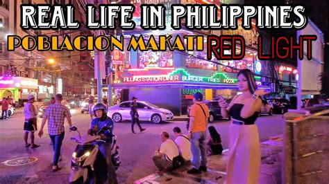 Nigth Walk At Poblacion Makati P Burgos Street Red Light Makati City