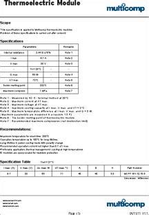 MCPF 161 12 10 E Datasheet Specifications Transducer Function