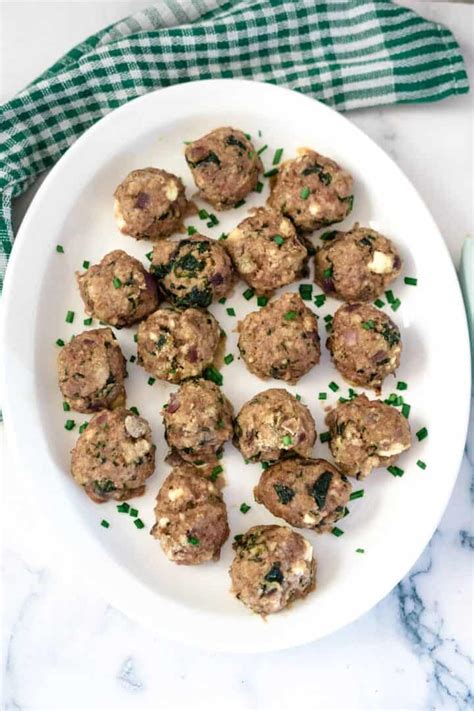 Keto Turkey Spinach Feta Meatballs