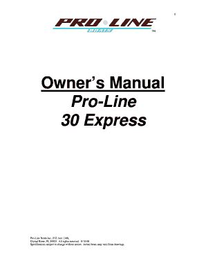 Fillable Online Owner S Manual Pro Line Express Pro Line Boats Fax