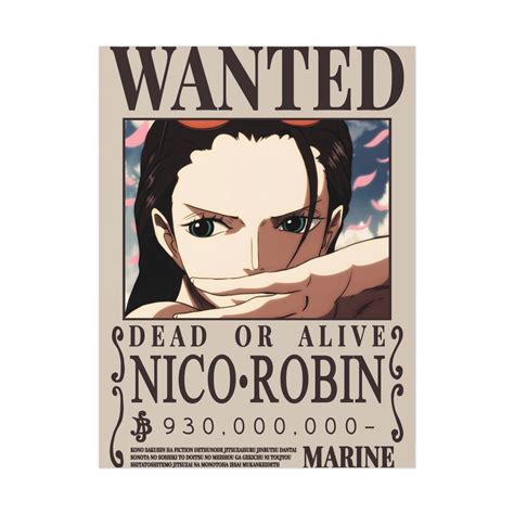 Nico Robin Wanted Poster One Piece - Etsy