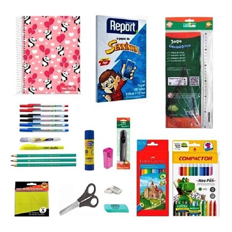 Kit Material Escolar Completo 23 Itens Shopee Brasil